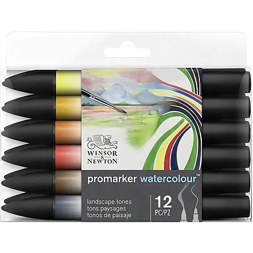 Winsor & Newton Promarker Watercolour 12er Set Landschaft