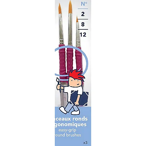 Lefranc Bourgeois Lfb Schulpinsel Set 3 Ergonomische Synthetik Pinsel 2-8-12