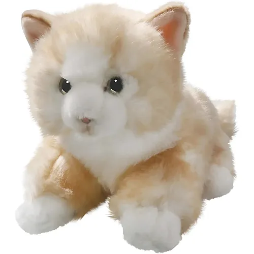 Carl Dick Katze liegend Beige - 23 cm