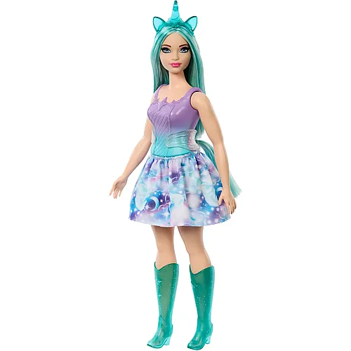 Einhorn Puppe mit bunten Fantasiehaaren Blau