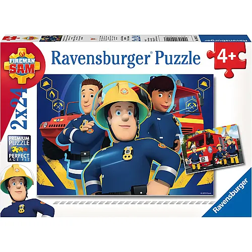 Ravensburger Puzzle Feuerwehrmann Sam Sam hilft dir in der Not (2x24)