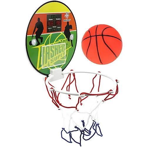 Basketballset Mini Basketball, Ring mit Netz, Brett 16 cm mit Saugnpfen
