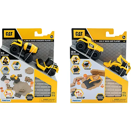 Funrise CAT Baufahrzeuge Spielset ass. 9 teilig