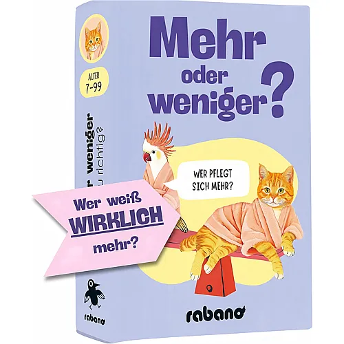 Rabano Art Mehr oder Weniger - Sch�tzspiel ab 2 Personen - Spiel f�r Erwachsene & Kinder ab 7 Jahren - Tolles Kartenspiel f�r 2+ Spieler - Familienspiel, Gesellschaftsspiel oder zu zweit