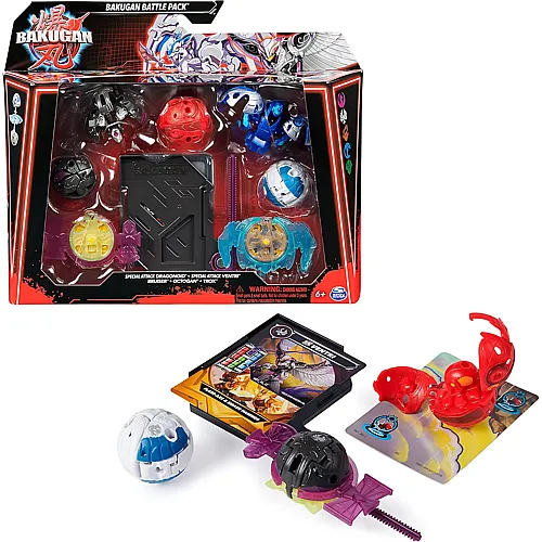 Spin Master Bakugan 3.0 Battle Pack mit 5 B�llen (2 Special Attack Dragonoid & Ventri und drei Core Balls Bruiser, Octogan, Trox)