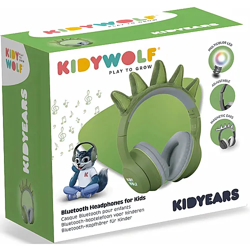 Kidywolf Kopfh�rer Bluetooth mit Dinosaurierohren