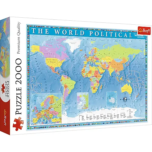Politische Weltkarte 2000Teile