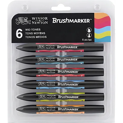 Winsor & Newton Promarker Brush 6er Set Mittlere T�ne