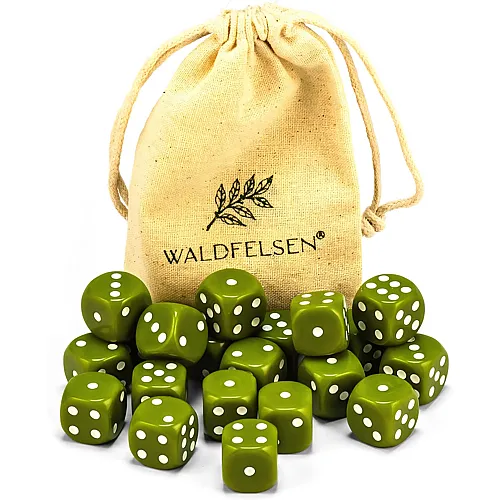 Waldfelsen Hochqualitative W�rfel von  Standardgr�sse 16mm Olivgr�n - 20 Teile