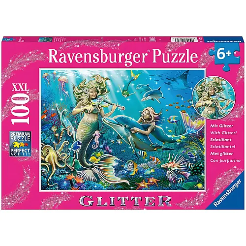Ravensburger Puzzle Glitter Meerjungfrauen - 100 Teile