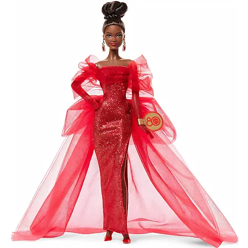Barbie Signature 80. Jubil�um Puppe in glitzerndem rotem T�llkleid