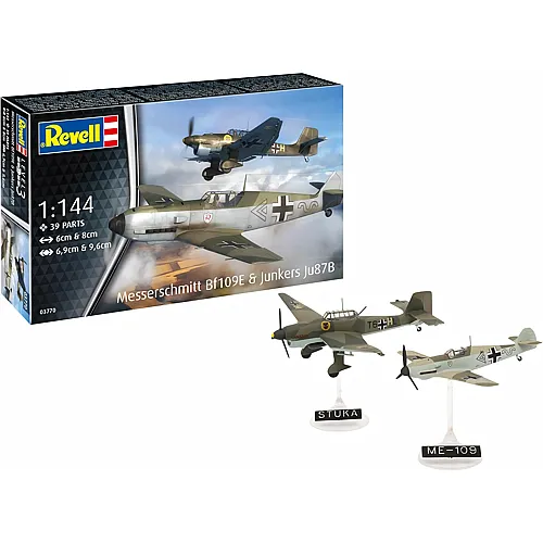 Modellbausatz Messerschmitt Bf109E & Junkers Ju87B 39Teile