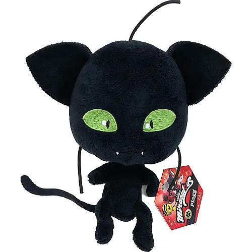 Bandai Miraculous - Weiches Stofftier 15cm - Plagg - Offizielle Miraculous Lizenz - Pl�sch Kwami Cat Noir Plagg