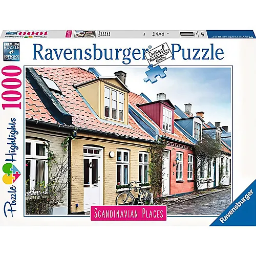 Ravensburger Puzzle Scandinavian Places Huser in Aarhus, Dnemark (1000Teile)