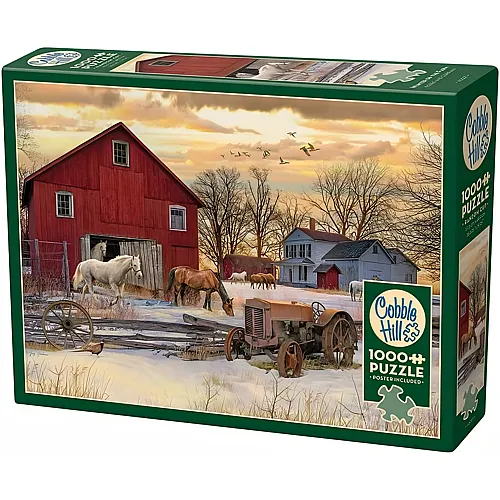 Cobble Hill Puzzle Winter auf dem Bauernhof - 1000 Teile