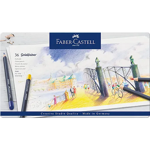 Faber-Castell Farbstifte mit permanenter �lkreidemine Goldfaber - 36 Teile
