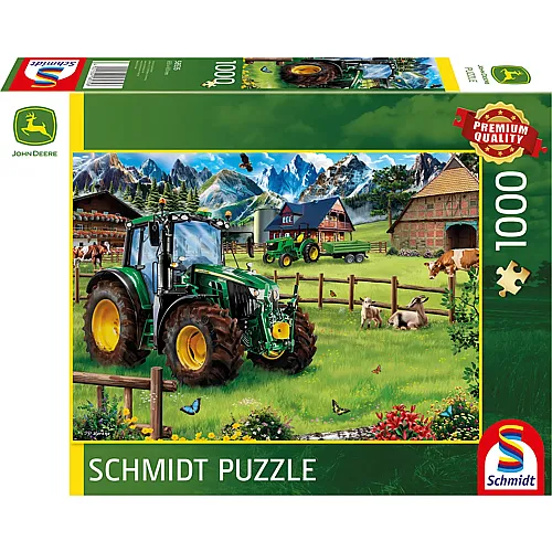 Schmidt Puzzle John Deere 6120M mit Alpenvorland (1000Teile)