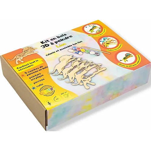 Creatif Wood Kit EN Bois 3D A Peindre Lion