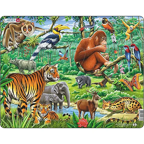 Larsen Puzzle Dschungeltiere - 20 Teile