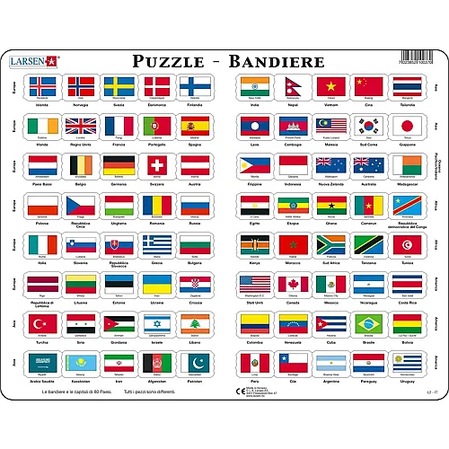 Larsen Puzzle Bandiere - 80 Teile