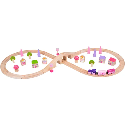 Bigjigs Holzeisenbahn-Set M�rchen Rosa - 40 Teile