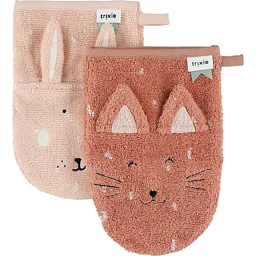 Trixie Waschhandschuh klein - Katze und Hase - 2 Teile