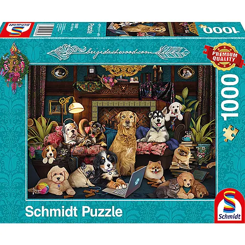 Schmidt Puzzle Brigid Ashwood Bunter Abend im Salon 1000 Teile (1000Teile)