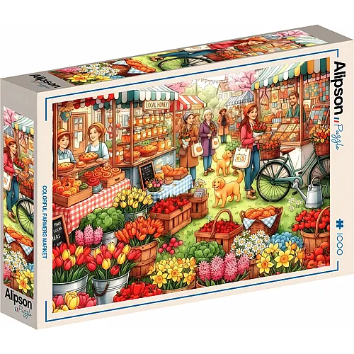 Alipson Puzzle Puzzle 1000 Teile Bunter Bauernmarkt