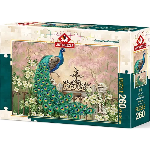 Art Puzzle Pfau auf Zaun - 260 Teile