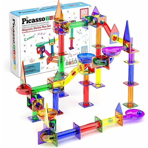 Selecta PicassoTiles Murmelbahn � Magnetische Bausteine � 50 St�ck.