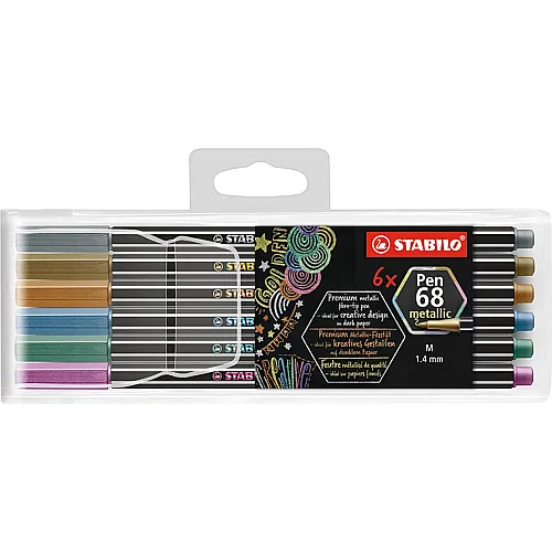 Stabilo Filzstift Pen 68 Metallic - 6 Teile