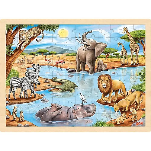 Goki Einlegepuzzle Afrikanische Savanne (96Teile)