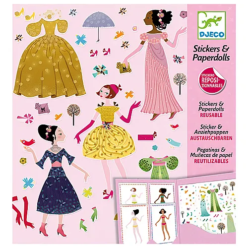 Djeco Kreativ Stickers & Puppen Dresses
