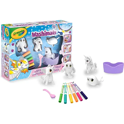 Crayola Washimals Spielfiguren Set zum Bemalen und Baden