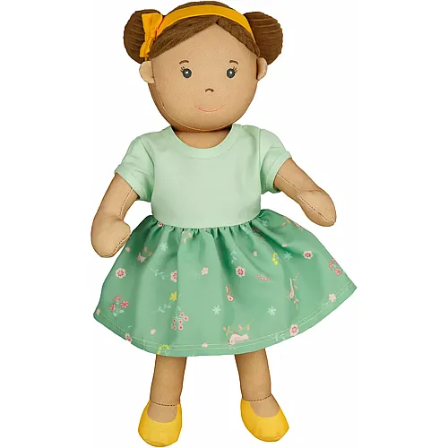 Stoffpuppe M�dchen Livi mit gr�nem Kleid - 32 cm