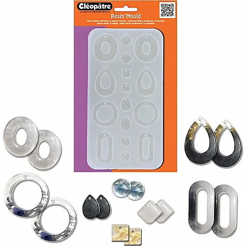 Cleopatre Durchsichtige Resin Silikon Form Fur 16 Ohrringe (8 Paare) 2