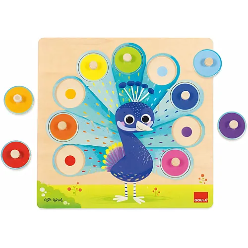 Jumbo Goula � Holzpuzzle mit Pfauenkn�pfen, 9-tlg.