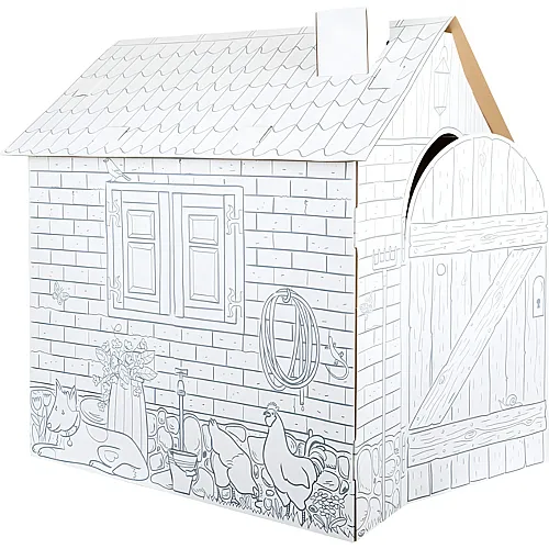 small foot - Spielhaus Bauernhof aus Pappe, 87x71x88cm