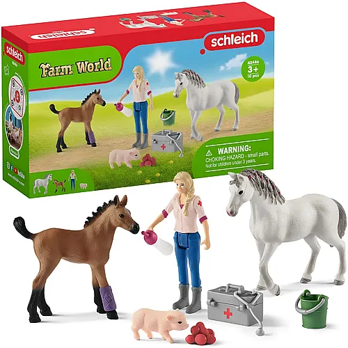 Schleich Farm World Arztbesuch bei Stute und Fohlen