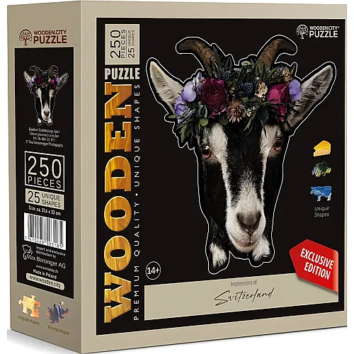 Wooden City Puzzle B�ndner Strahlenziege Jori (250Teile)