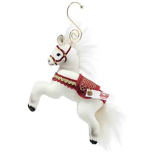 Steiff Weihnachtspferd Ornament weiss (10cm)