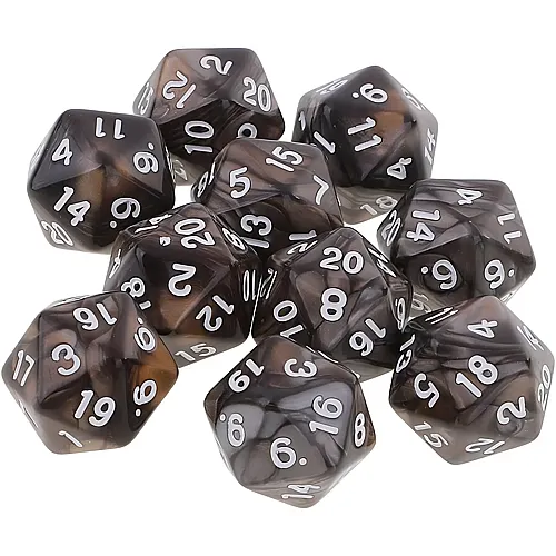 Yourandoll Polyedrische W�rfel D20 W�rfel Dice Spielw�rfel for DND RPG Tischspiele Grau (10Teile)