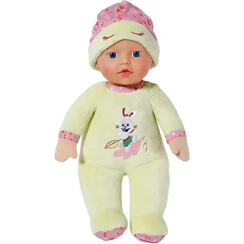 Zapf Creation 832271 BABY born Sleepy for babies green 30cm - weiche Stoffpuppe f�r Babys in hellgr�n mit herunterziehbarer M�tze, integrierte Rassel, waschbar, ab Geburt nutzbar