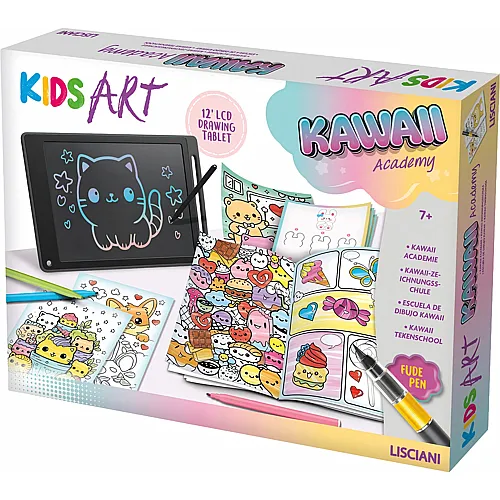 Lisciani Kids Art Kawaii Zeichnungsschule Anleitung, LCD Schreibtafel,