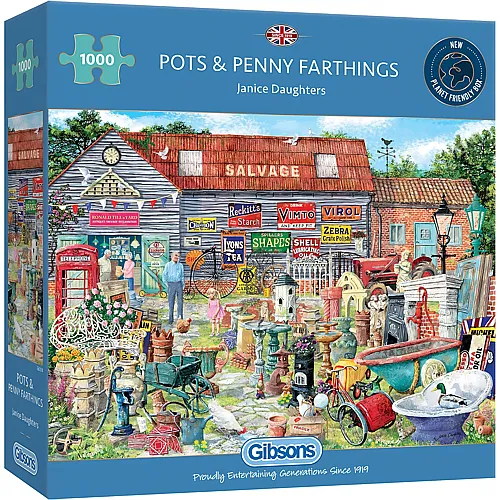 Gibsons Puzzle Janice Daughters Pots & Penny Farthings - 1000 Teile