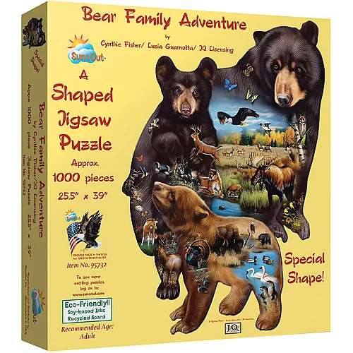 SunsOut Puzzle Cynthie Fisher Bear Family Adventure - 1000 Teile