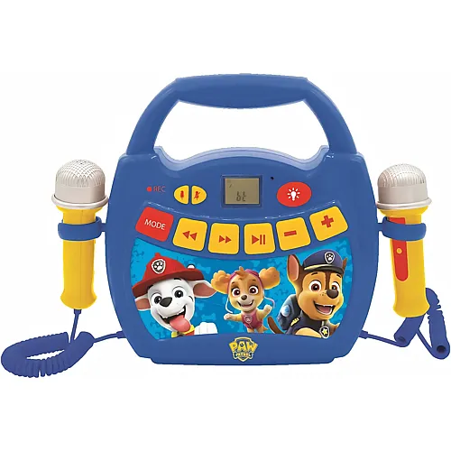Lexibook Paw Patrol - Tragbarer digitaler Karaoke-Player f�r Kinder - Mikrofone, Lichteffekte, Bluetooth, Aufnahme- und