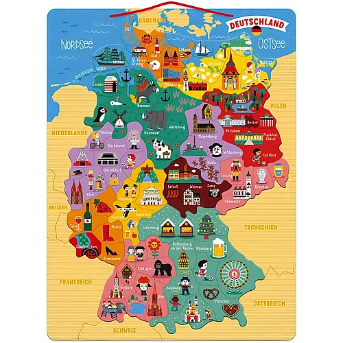 Janod Puzzle Deutschlandkarte magnetisch - 79 Teile