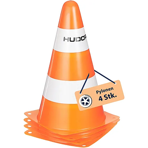 Hudora 4 Pylone, orange-weiss
