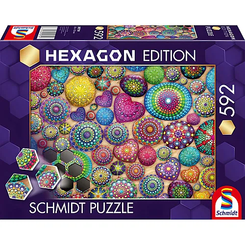 Schmidt Puzzle Hexagon, Mandala-Steine - 592 Teile